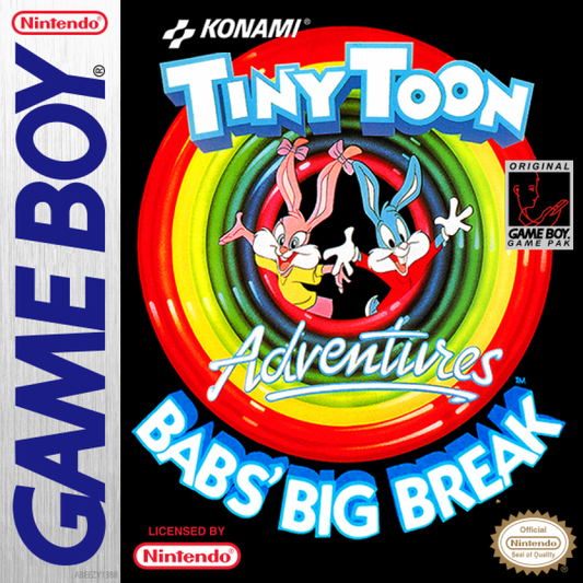 Tiny Toon Adventures Babs Big Break cover art for Game Boy (GB) video game