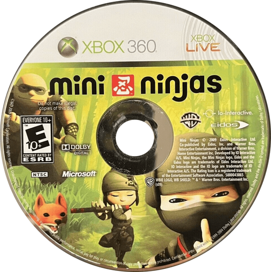 Mini Ninjas disc for Xbox 360 (X360) action-adventure platformer video game