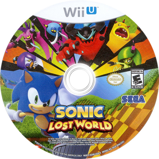 Sonic Lost World disc art for Nintendo Wii U (WiiU) video game
