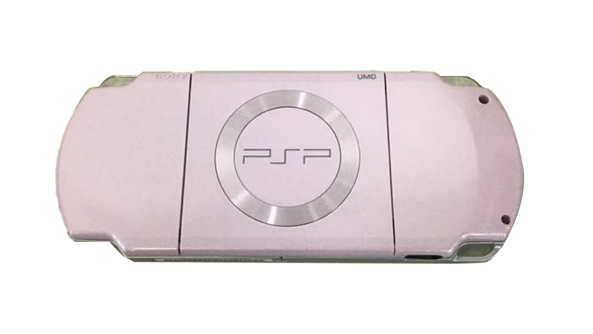 PlayStation Portable 2000 PSP 2000 Rose Pink JPN Import Region Free handheld gaming console featuring vibrant rose pink design portable gaming LCD display UMD game support memory stick storage Japanese import hardware region free compatibility and classic PlayStation Portable PSP gaming collectible appeal