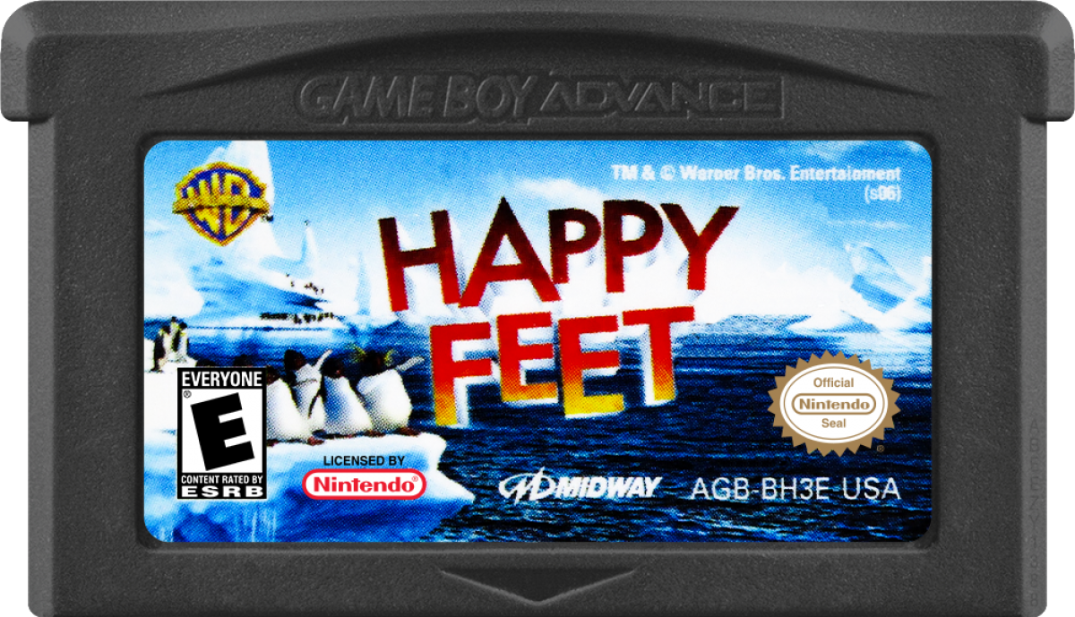 Happy Feet cartridge art for Game Boy Advance (GBA) video game