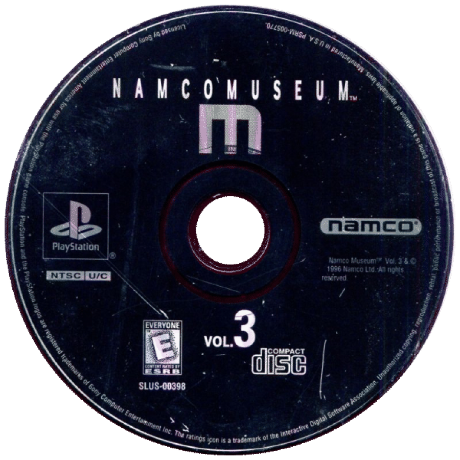 Namco Museum: Volume 3 disc for PlayStation 1 (PS1) retro video game