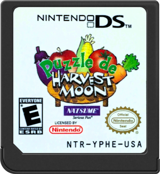 Harvest Moon DS puzzle game Nintendo DS farming simulation themed puzzle cartridge retro video game collectible farm life characters classic handheld game for DS console cartridge