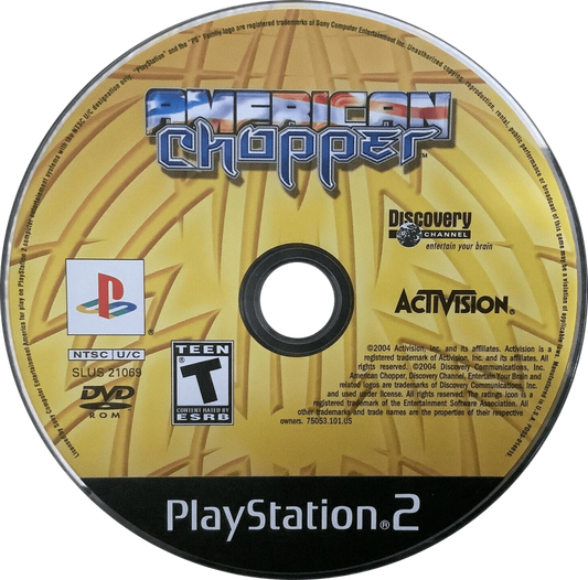 American Chopper PS2 motorcycle racing video game disc