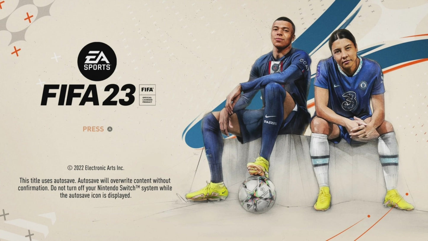 FIFA 23 gameplay titlepage for Nintendo Switch NS video game