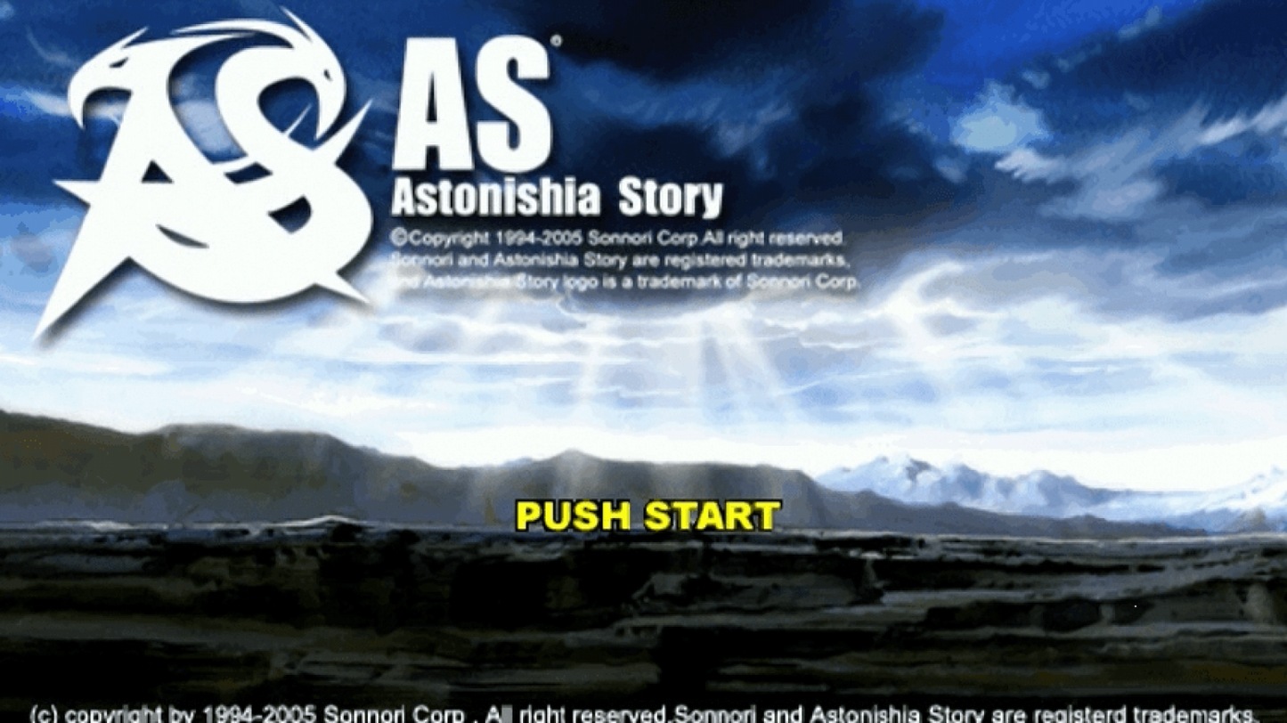 Astonishia Story titlescreen for PlayStation Portable PSP video game
