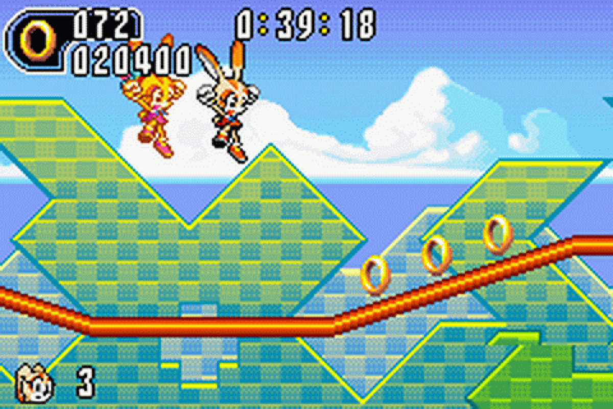 Sonic Advance 2 gameplay art for Game Boy Advance (GBA) video game