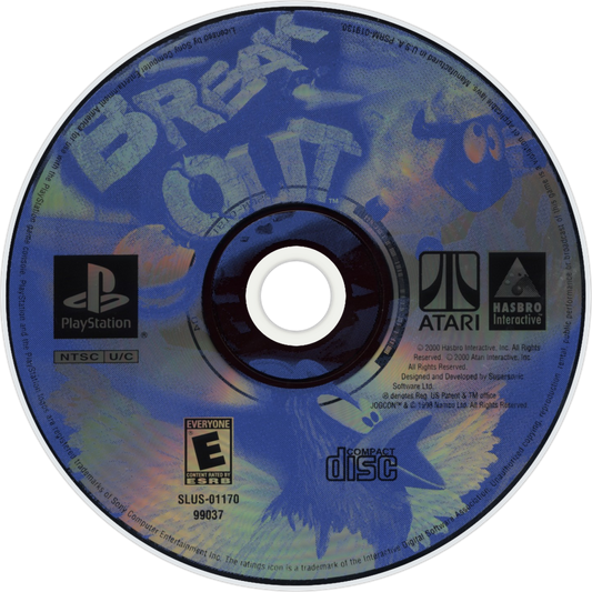 Breakout disc for PlayStation 1 (PS1) retro video game