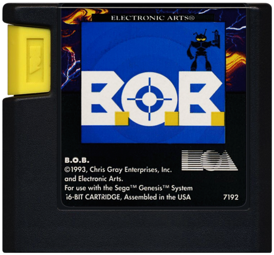 B.O.B. Sega Genesis retro video game action platformer cartridge (1993)