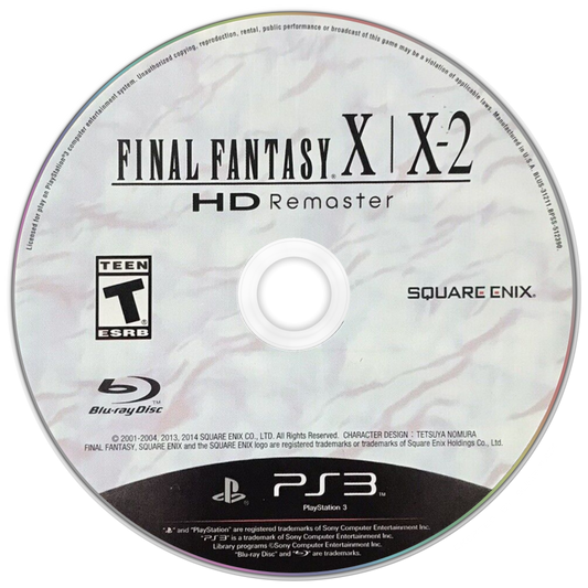 Final Fantasy X/X-2 HD Remaster disc art for PlayStation 3 (PS3) video game