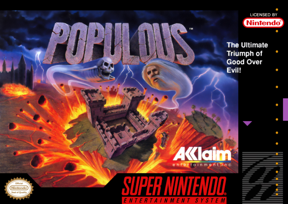 Populous cover art for Super Nintendo Entertainment System (SNES) video game