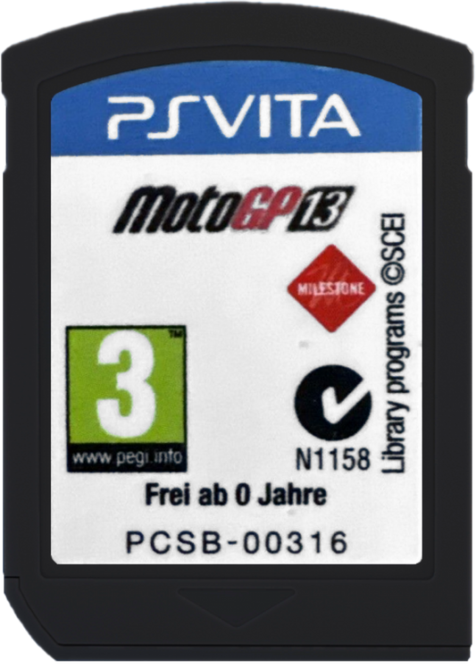 MotoGP 13 PAL Import retro PS Vita video game MotoGP motorcycle racing sports simulation realistic bike racing championship gameplay handheld console title PlayStation Vita release cartridge