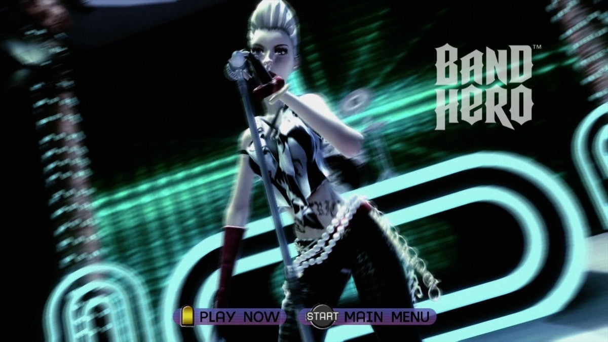Band Hero start screen for Xbox 360 (X360) music rhythm video game