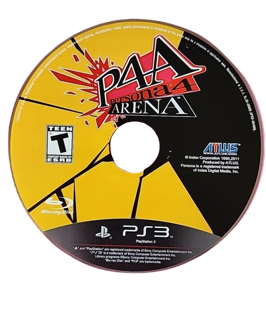 Persona 4 Arena disc for PlayStation 3 (PS3) video game