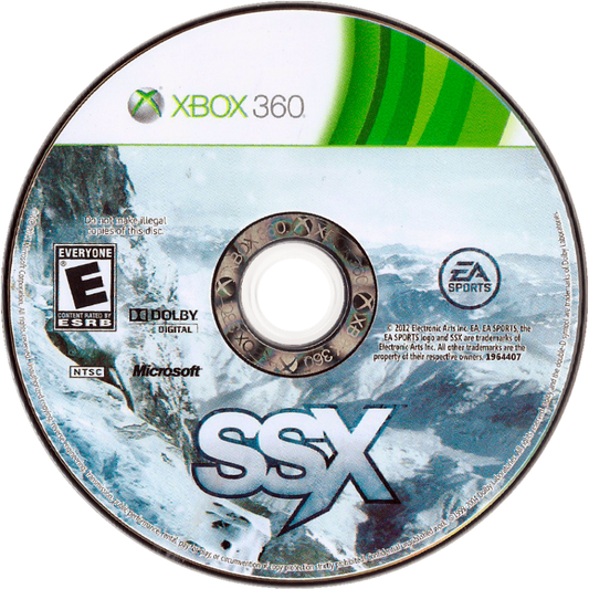 SSX disc for Xbox 360 (X360) extreme snowboarding sports video game