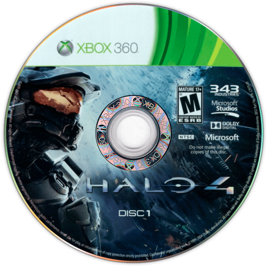Halo 4 disc 1 for Xbox 360 (X360) sci-fi first-person shooter video game