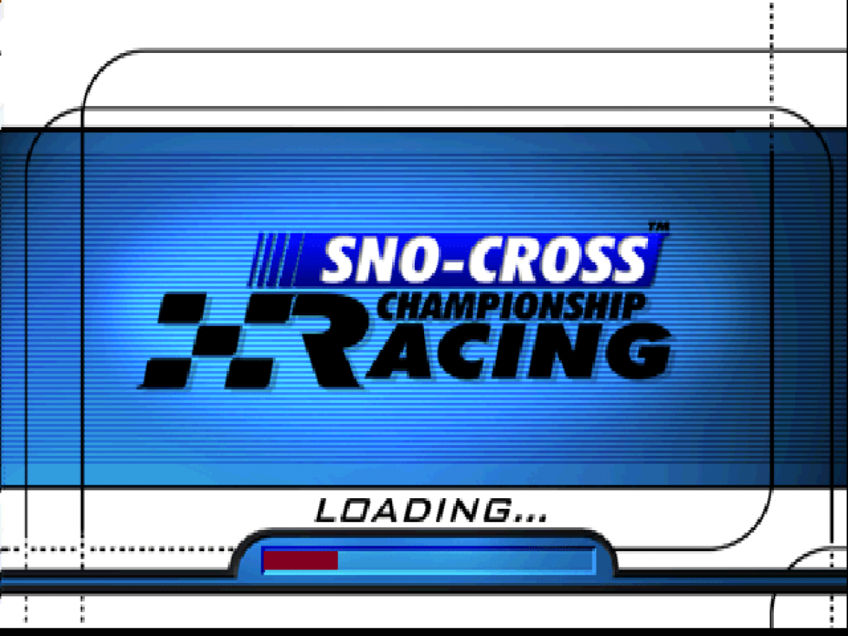 Sno-Cross Championship Racing title page for PlayStation 1 (PS1) snowmobile racing video game