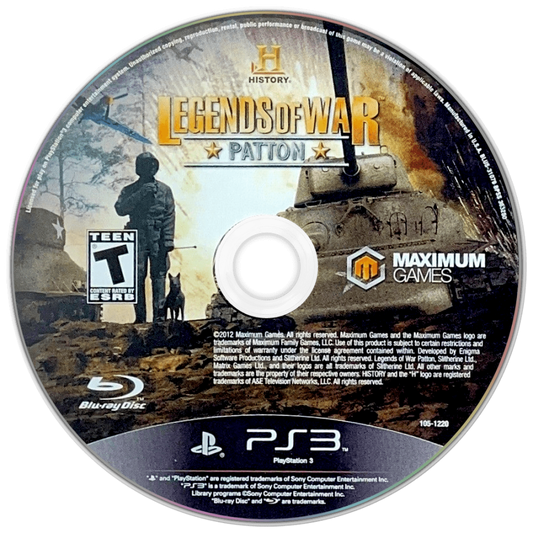 History Legends of War Patton disc for PlayStation 3 PS3 video game