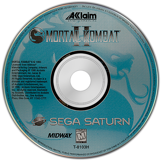 Mortal Kombat II disc art for Sega Saturn SS video game
