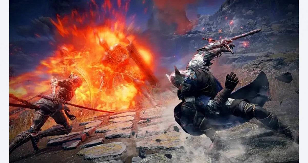 Elden Ring Nightreign PlayStation 5 standalone co-op action RPG three-player multiplayer eight unique hero characters Nightfarers roguelike expeditions three-day survival format Limveld map gathering weapons fighting bosses Nightlord encounters FromSoftware challenging gameplay screenshot