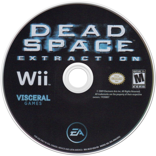 Dead Space Extraction cover disc art for Nintendo Wii (Wii) video game