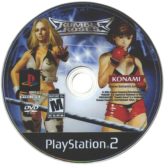 Rumble Roses – PlayStation 2 (PS2) video game disc, all female wrestling fighting game.