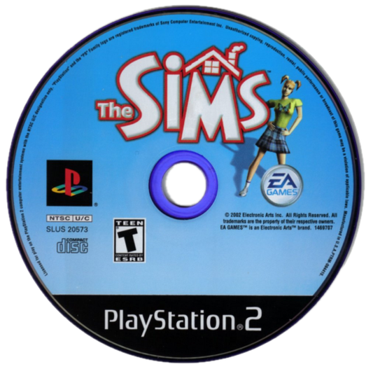 The Sims PS2 Sony PlayStation 2 life simulation game Sims series character creation home building career progression social interactions open ended sandbox gameplay Maxis EA classic simulation retro gaming PlayStation 2 software video game title disc
