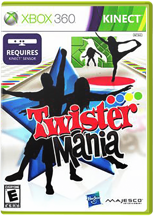 Twister Mania Xbox 360 Kinect cove art for party and motion video game.