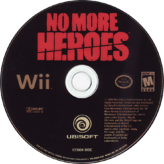 No More Heroes – Nintendo Wii (Wii) action-adventure hack and slash video game disc