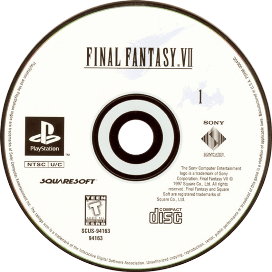 Final Fantasy VII Disc 1 for PlayStation 1 (PS1) retro video game