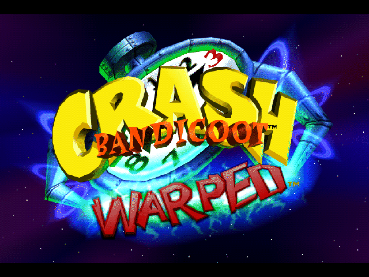Crash Bandicoot: Warped home page for PlayStation 1 (PS1) retro video game