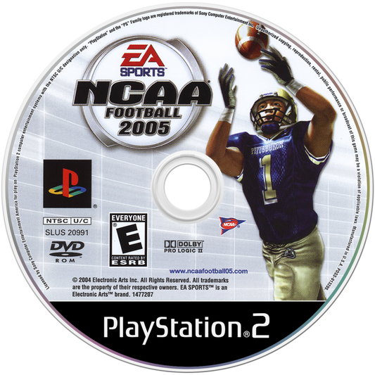 NCAA Football 2005 – PlayStation 2 (PS2) college football sports video game disc
