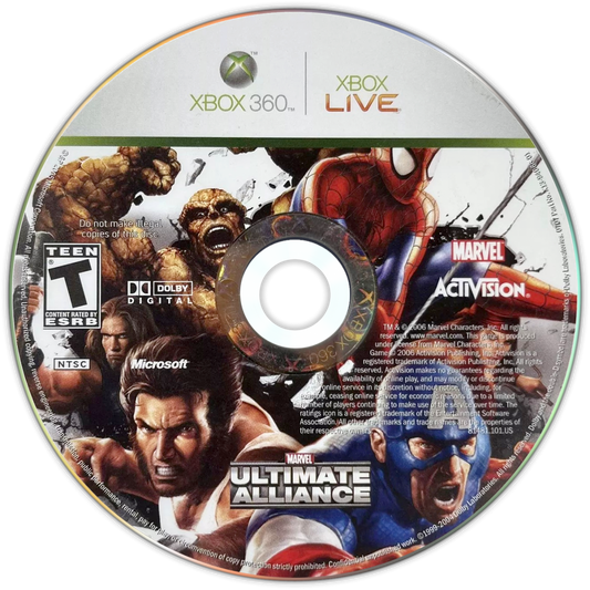 Marvel Ultimate Alliance and Forza Motorsport 2 Combo Pack for Xbox 360 featuring two full games with cooperative superhero action RPG gameplay alongside realistic racing simulation delivering diverse action packed gaming experiences in one bundle ultimate alliance disc