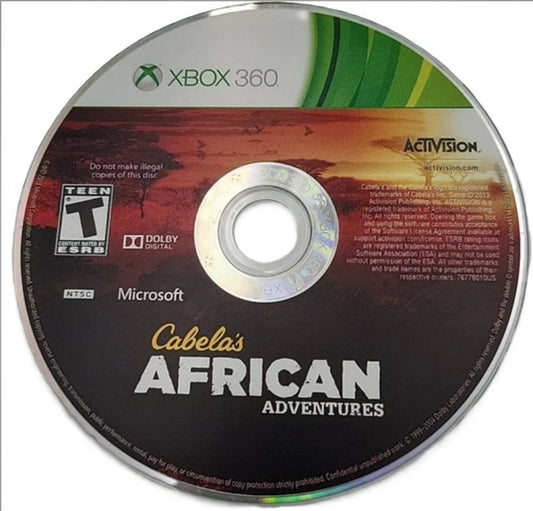 Cabela's African Adventures – Xbox One (XONE) disc for open-world hunting action-adventure game set in Africa.
