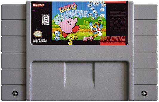 Kirby's Avalanche cartridge for Super Nintendo Entertainment System (SNES) retro video game