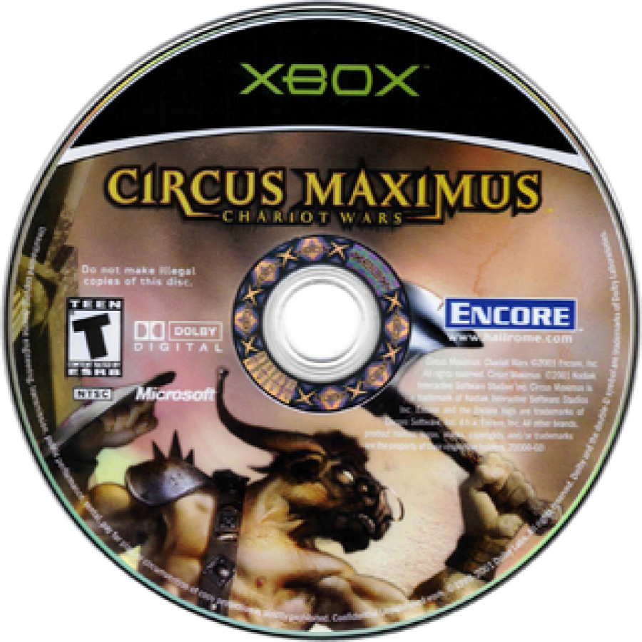 Circus Maximus: Chariot Wars disc art for Xbox (XBOX) video game