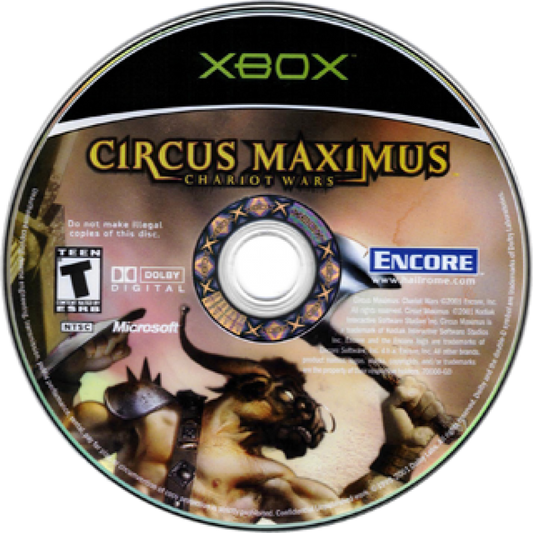 Circus Maximus: Chariot Wars disc art for Xbox (XBOX) video game