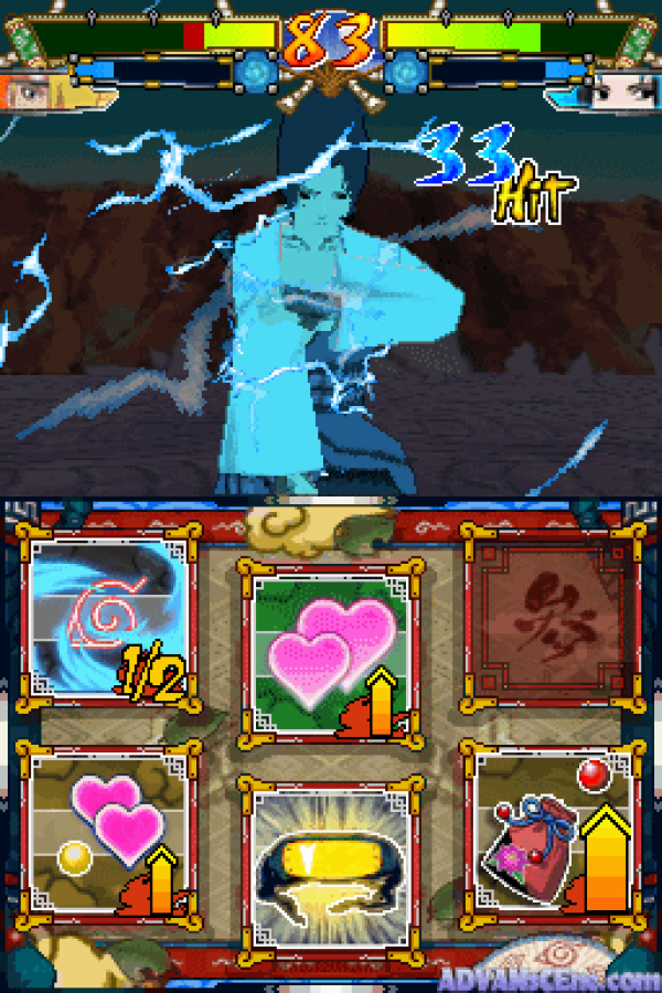 Naruto Shippuden: Ninja Destiny 2 gameplay for Nintendo DS (DS) anime fighting video game