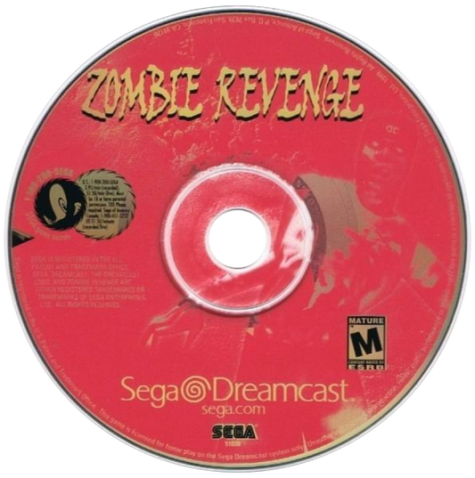 Zombie Revenge Sega Dreamcast retro video game beat em up disc