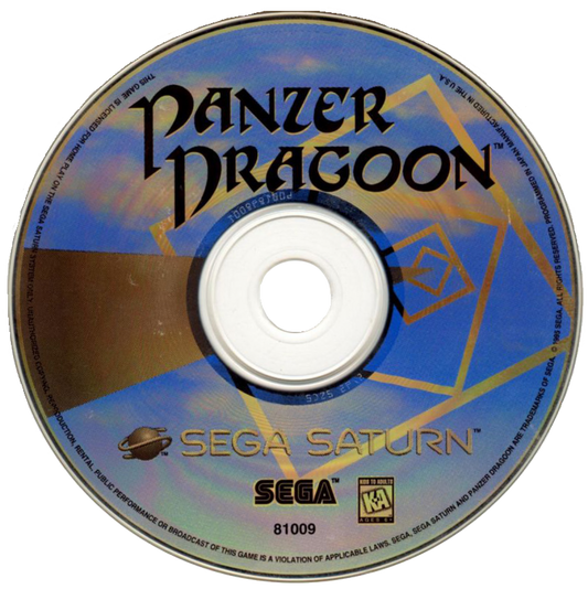 Panzer Dragoon Sega Saturn rail shooter fantasy dragon riding aerial combat on rails shooter Sega arcade style action Team Andromeda cinematic gameplay retro gaming Sega Saturn software video game title disc