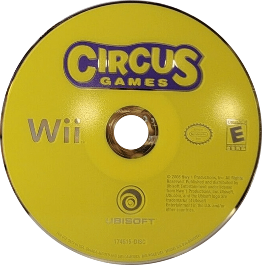 Circus Games front disc cover art for Nintendo Wii (Wii) video game