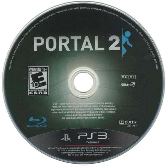 Portal 2 disc art for PlayStation 3 (PS3) video game
