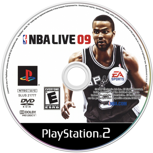 NBA Live 09 – PlayStation 2 (PS2) basketball sports video game disc