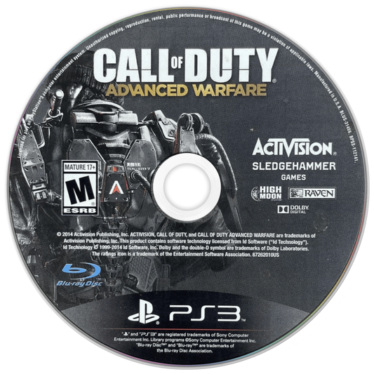 Call of Duty: Advanced Warfare disc for PlayStation 3 (PS3) video game