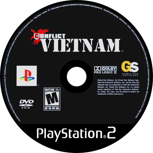 Conflict Vietnam PlayStation 2 PS2 for tactical military shooter video game fans featuring squad based combat Vietnam War missions realistic weapons strategic team commands cooperative gameplay intense firefights historical military action immersive campaign collectible gaming appeal disc