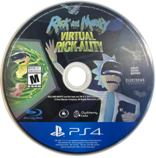 Rick and Morty: Virtual Rick-ality – PlayStation 4 (PS4) video game disc, virtual reality action-adventure