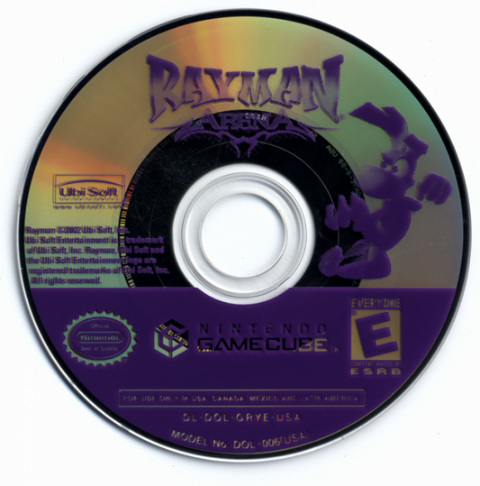 Rayman Arena disc for Nintendo GameCube (GC) multiplayer platform fighting video game