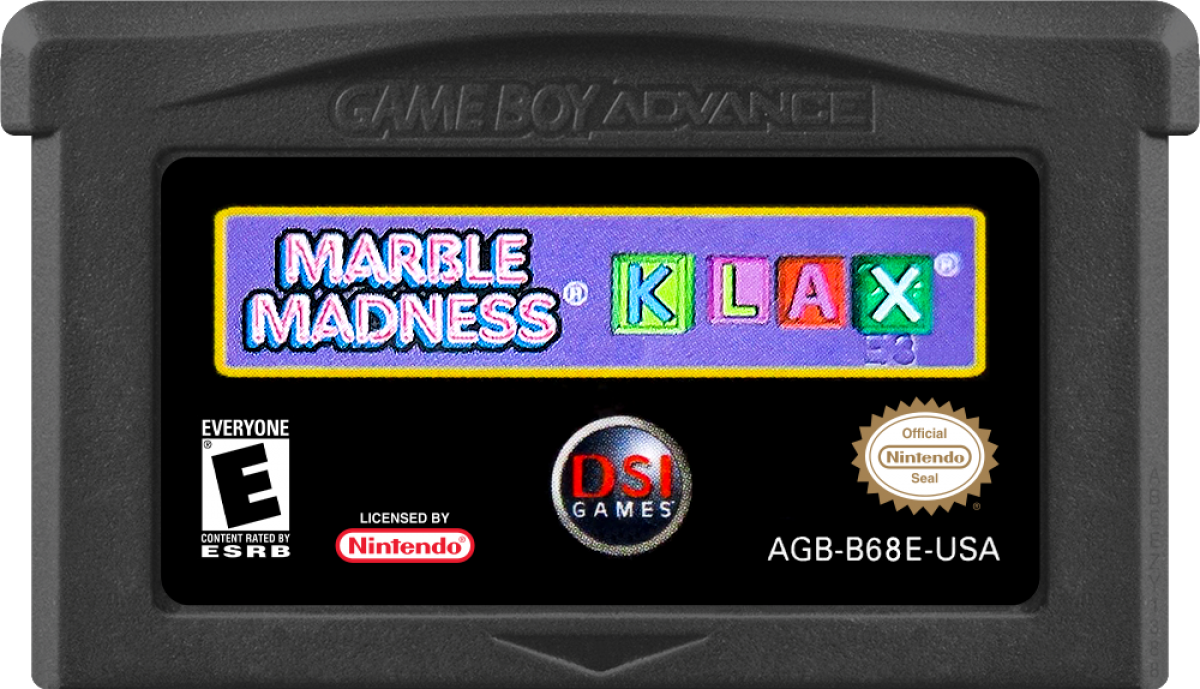 Marble Madness / Klax cartridge for Game Boy Advance (GBA) video game