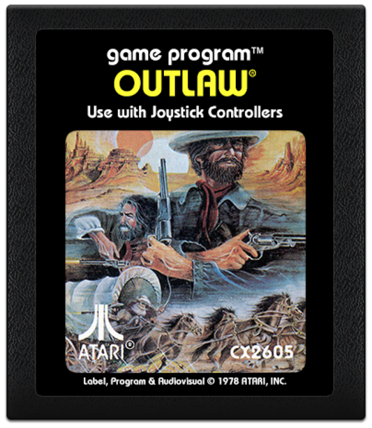 Outlaw cartirdge art for Atari 2600 video game