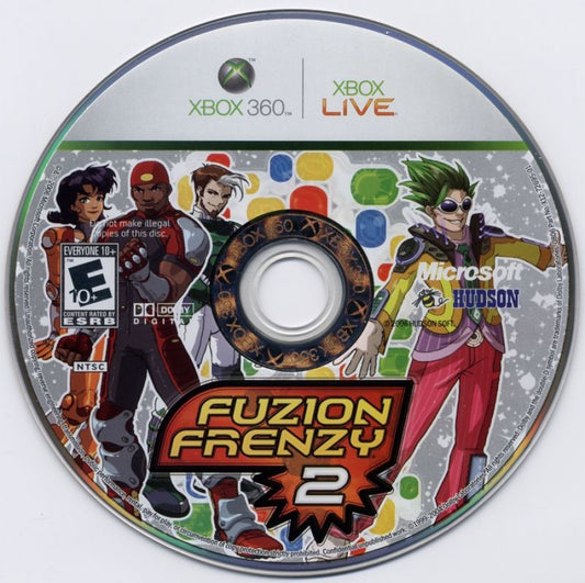 Fuzion Frenzy 2 disc for Xbox 360 (X360) multiplayer party video game